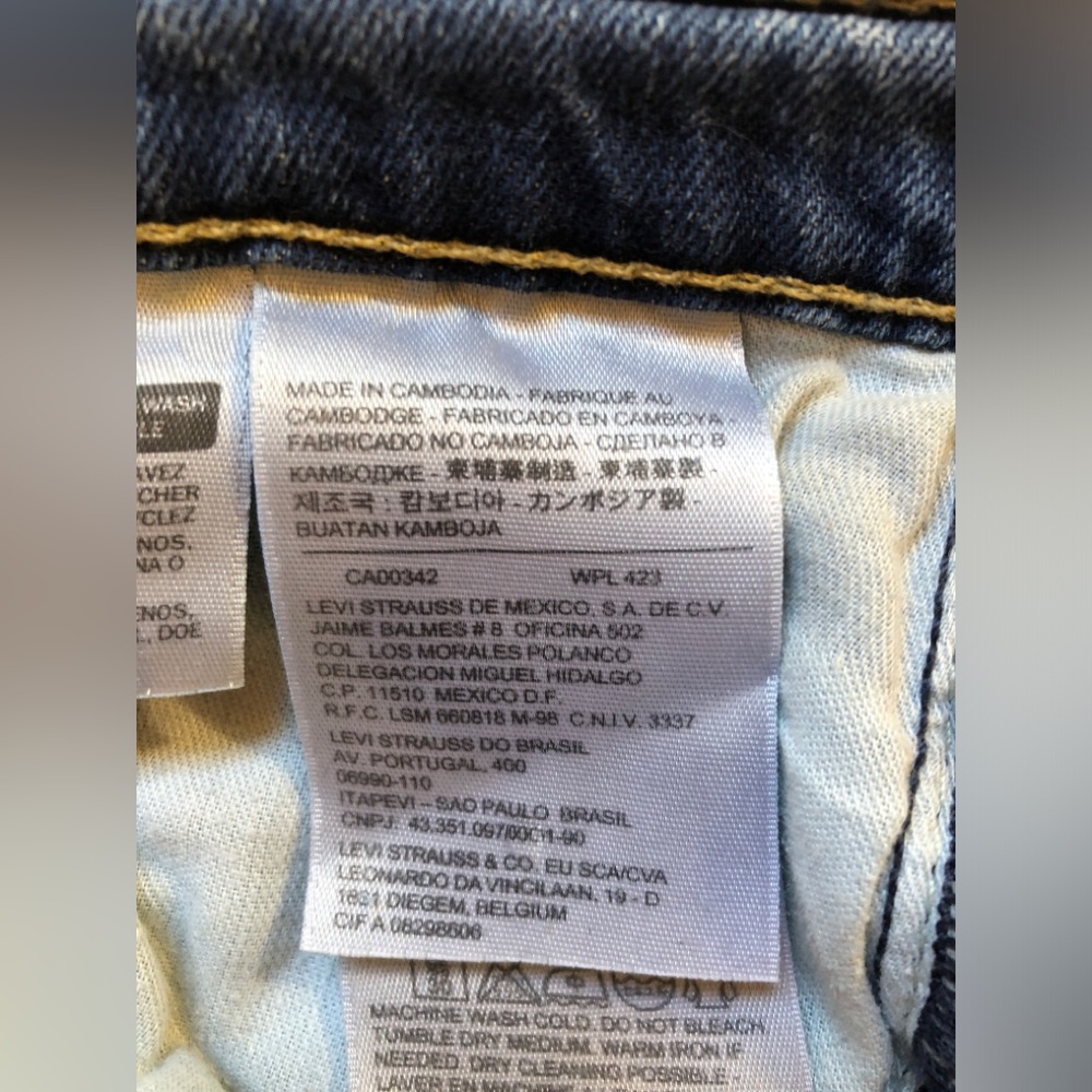 Levi's 18191 Men's Jeans 30 Blue Slim Straight Stretch Denim 27.5" Inseam - Picture 10 of 16